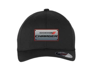 Dodge Charger Black Mens Hat Flex Fit - Picture 1 of 1