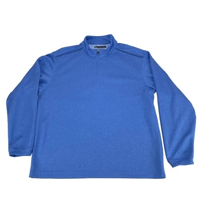 Pebble Beach Performance Mens L Golf Pullover Quarter Zip Sweatshirt Light Blue - Изображение 1 из 4