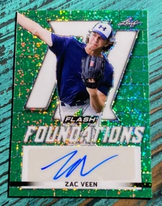 ZAC VEEN 2020 Leaf Flash Foundations Autographs Green Rookie RC Auto 22/25 - Bild 1 von 2