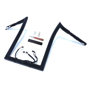 Black 12" Prewired Handlebar 1.25" for HARLEY 2016-2023 Road Glide Aftermarket - Picture 1 of 10
