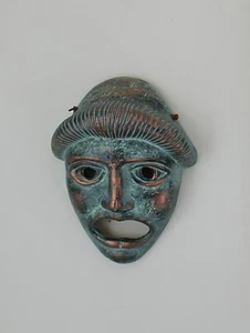 Vintage WALL MASK Terra Cotta Greek Tragedy FREE USA SHIPPING! - Picture 1 of 10