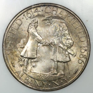 1936 Albany Half Dollar Old No Line Holder NGC MS64 Label Error Off Center Print - Picture 1 of 4