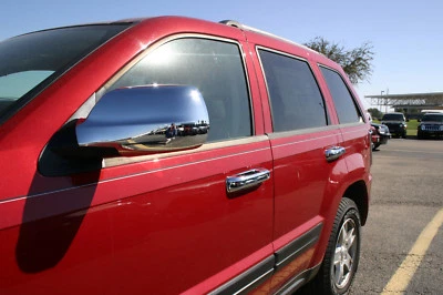 Se adapta a 05-2010 Jeep Grand Cherokee cromo manija puerta espejo cubierta luz trasera bisel Foto 1 de 4