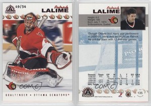 2001-02 Pacific Adrenaline Red /54 Patrick Lalime #135