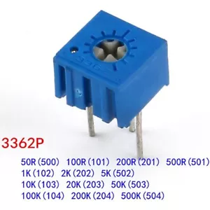 3362P Single Round Precision Adjustable Resistance Potentiometer 50Ω - 500KΩ - Picture 1 of 4