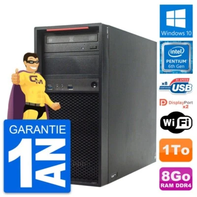 Pc Tour Lenovo P320 Mt Intel Pentium G4400 Ram 8Go Disque 1To Windows 10 Wifi - Imagen 1 de 4