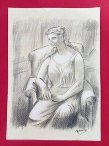Pablo Picasso (handmade) Drawing on antique paper signed and sealed. - Picture 1 of 3