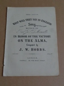 J.W. Hobbs - What Will They Say In England 1854 Victorian sheet music - Picture 1 of 1