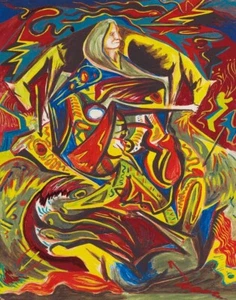 Jackson Pollock Composition With Woman Canvas Print 16 x 20 - Picture 1 of 4