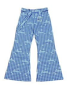 Courreges Blue Checkered Wide Pants Size EU 38 fits US 30 - Picture 1 of 6