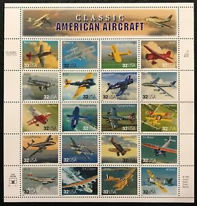 1997 Scott #3142 - 32¢ Classic American Aircraft - Full Sheet of 20 - Mint NH