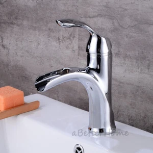Stylish Waterfall Sink Faucet Chrome Single Hole Hotel Bathroom Tap Water Mixer - Picture 1 of 4