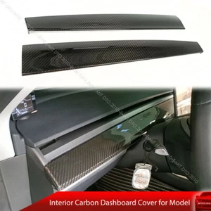 Fit For 17-23 Tesla Model 3 Model3 Sedan Interior Dashboard Cover Trim Carbon - Foto 1 di 7