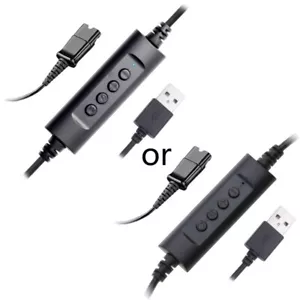 Headset Quick Disconnect QD Cable to USB Plugs Adapter for Call Center Office - Bild 1 von 7