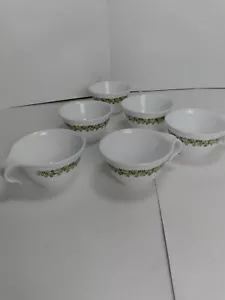 6 Vintage Corelle Winter Crazy Daizey stapelbare Kaffeetassen mit Hakengriff - Bild 1 von 12