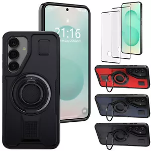 For Samsung Galaxy S25 Ultra S25+ Case Ring Kickstand Cover / Screen Protector - Picture 1 of 36