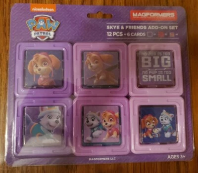 Magformers Paw Patrol Skye & Friends Add-On Set 12PCS + 6 Cards Nickelodeon Rare - Image 1 of 2
