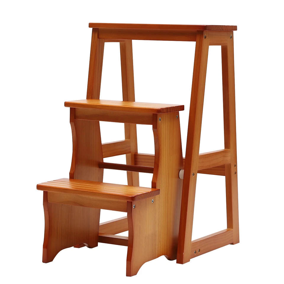 3-Step Folding Library Ladder Chair,  Portable Multifunctional Step Stool - Image 1 of 4