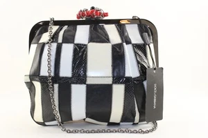 Dolce and Gabbana Checker Panel Kisslock Chain Bag 4DG1214K - Picture 1 of 12