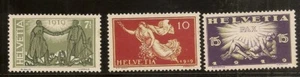 SUIZA YVERT 170/172* Mh Serie completa 1919 NL818 - Foto 1 di 1