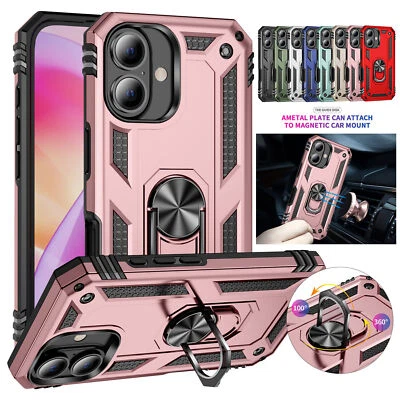 For iPhone 16 15 Pro Max 14 Plus 13 12 Case Shockproof Ring Stand Cover Rugged - Image 1 of 4