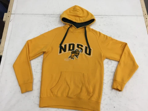 NDSU Bison Champion Hoodie Womens S Small Yellow embroidered Spell out Cover