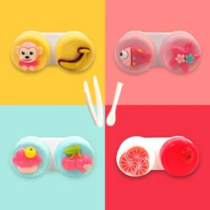 Cute Contact Lens Case - Kontaktlinsenaufbewahrung Box mit Zubehör Set Pinzette - Bild 1 von 19