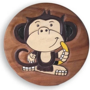 Kinderhocker Holzhocker Affe Höhe 27cm - Bild 1 von 3
