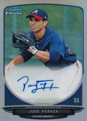 2013 Topps Bowman Chrome Jose Peraza Prospect Auto Refractors /500 - Image 1 of 2