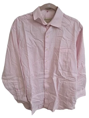 TOMMY BAHAMA Pink Striped Mens 16 32/33 Dress BD Shirt Long Sleeve - Image 1 of 4
