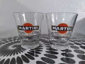 5 VINTAGE MARTINI & ROSSI COCKTAIL GLASS + HIRAM WALKERS CRYSTAL GIN MEASURING - Picture 1 of 11