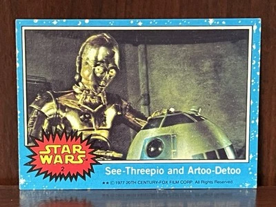 Star Wars #2 1977 See-Threepio y Artoo Detoo! Tarjeta coleccionable Topps ~ casi nueva Foto 1 de 4
