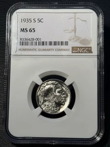 1935-S 5C Buffalo Nickel NGC MS 65 - Picture 1 of 6