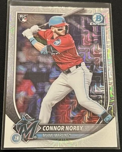 2025 Bowman ⚾️ Connor Norby #46 Mega Box Mojo Rifrattore Marlins Rookie RC - Foto 1 di 6