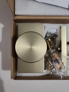 New Open Box New York Privacy Door Knob With Studio Plate Brushed Gold - Picture 1 of 8