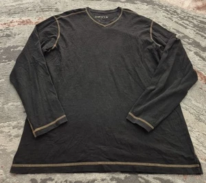 Orvis Herren T-Shirt V-Ausschnitt Langarm Kettennaht Nähte Large - Bild 1 von 7