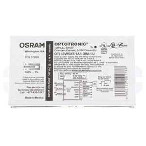 DRIVER LED REGULABLE OSRAM OTI40W/347/1A4-DIM-1/J, 8-55V, 400-1400MA, 40W, 347V - Imagen 1 de 1