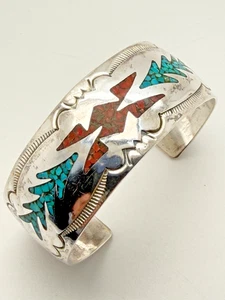 Indianer Armreif Barcelet Türkis  Silberarmreif Silber Koralle  Edelstein 369 - Bild 1 von 4