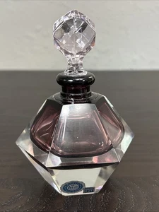 Vintage I.W. Reis handgeschliffen Parfüm Flakon Flakon lila Glas Made in Japan - Bild 1 von 6