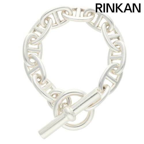 HERMÈS Hermes Chaine d'Ancre TGM Sheine Caviglia Argento Bracciale Uomo 11LINK Usatod1
