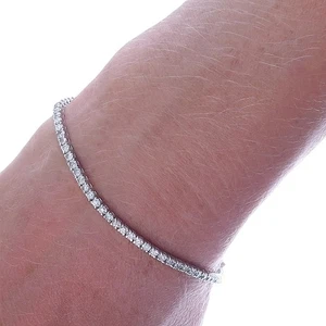Tennis Armband Brillanten 585er Weißgold Box Zertifikat - Bild 1 von 5