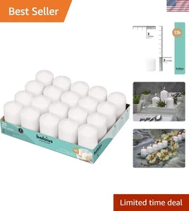 Long-Lasting White Pillar Candles - 15-Hour Burn Time - Picture 1 of 10