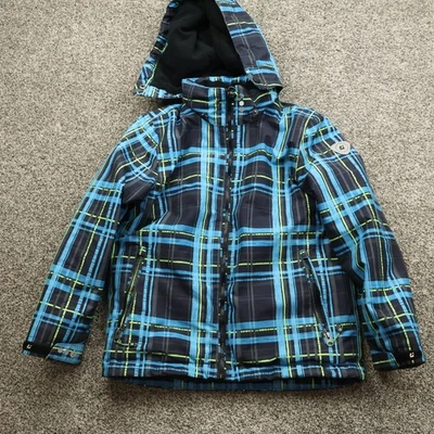 Killtec Jacket Boys 152 Blue Plaid Level 3 Waterproof Ski Snowboard Coat 13-13 - Image 1 of 4