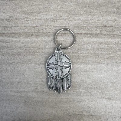 1992 Siskiyou Buckle Co tom prata esmalte colorido apanhador de sonhos chaveiro temático - Imagem 1 de 2