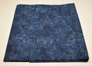 Batik fabric piece SPOTTED TEXTURE INDIGO circles dots blue 3/4 yard x 43" - Picture 1 of 2
