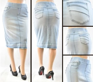 Damen 28" Rock Stretch Denim BLEISTIFT gerade indigo Waschung Gr. 3XL #WG-77557 - Bild 1 von 1
