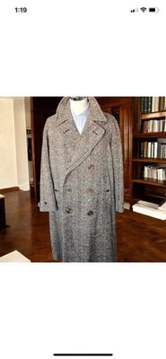 Abrigo vintage de tweed Burberry de los años 40/50 de doble botonadura 46R Foto 1 de 4