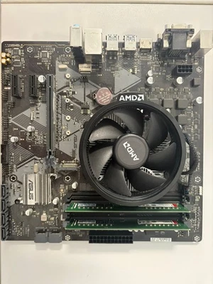 Asus Prime B450M-A scheda madre socket AM4 con AMD Ryzen 5 3400G 32GB RAM - Immagine 1 di 4