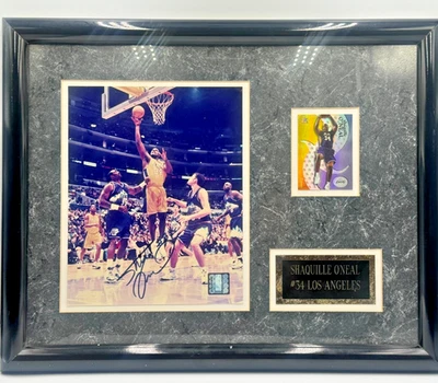 Foto firmada por Shaquille O'Neal enmarcada 11x14 Los Angeles Lakers holograma JSA Foto 1 de 4