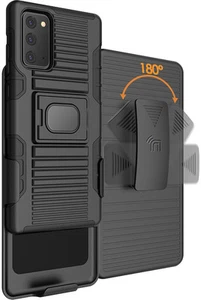 Noir Robuste Prise Étui avec Support + Ceinture de pour Samsung Galaxy Note 20 - Photo 1 sur 11